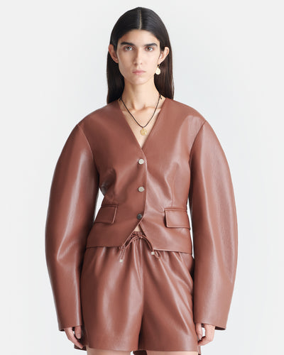 Kiyo - Okobor™ Alt-Leather Blazer - Henna