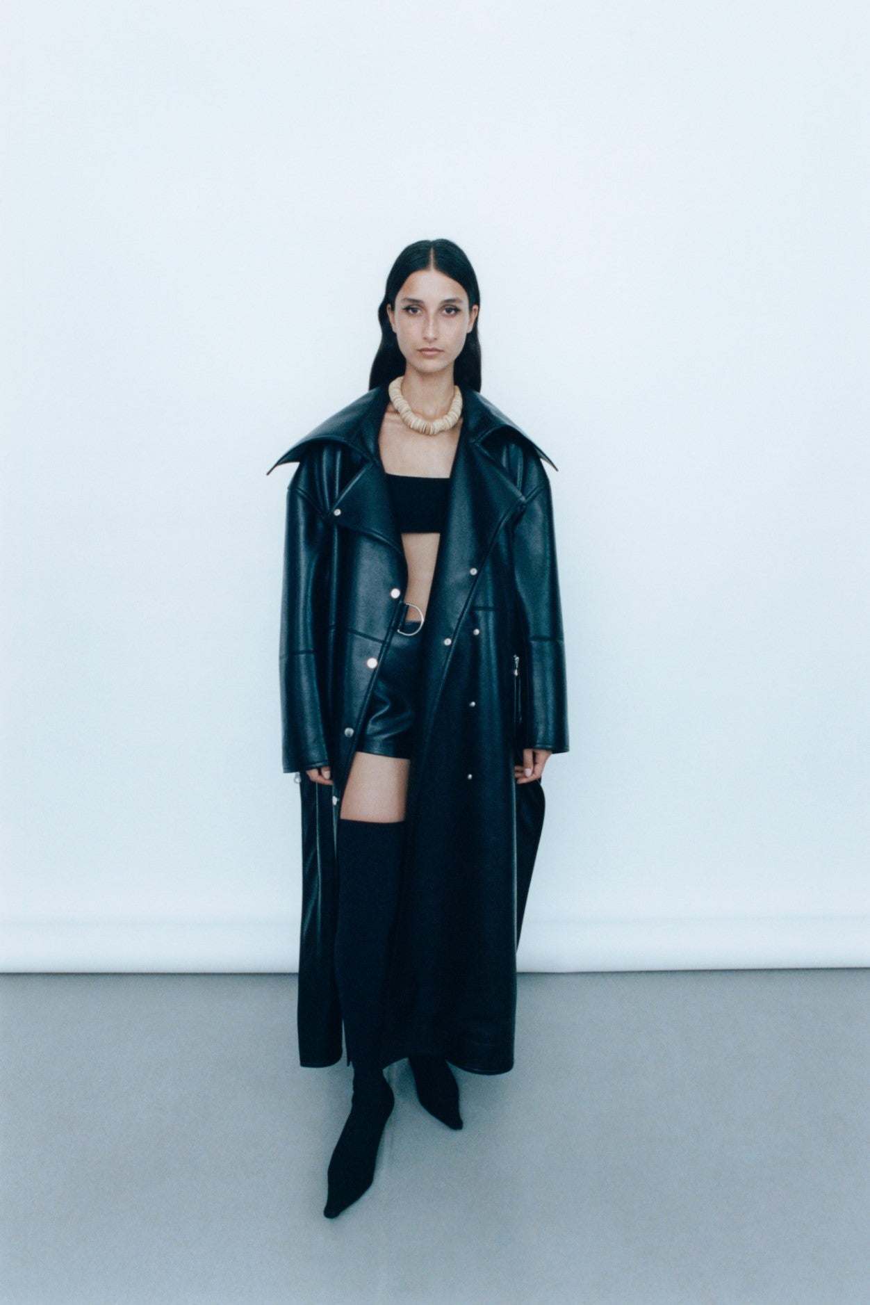 Teca - Regenerated Leather Coat - Black