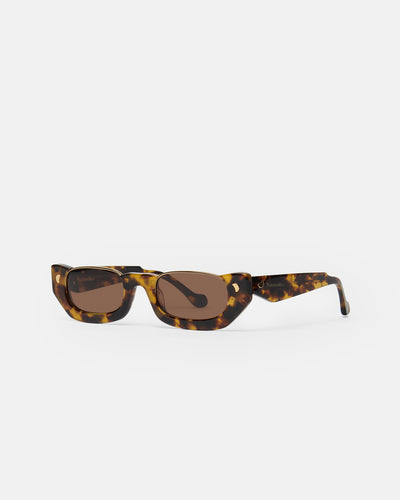 Zorea - Bio-Plastic Half-Moon Sunglasses - Dark Amber
