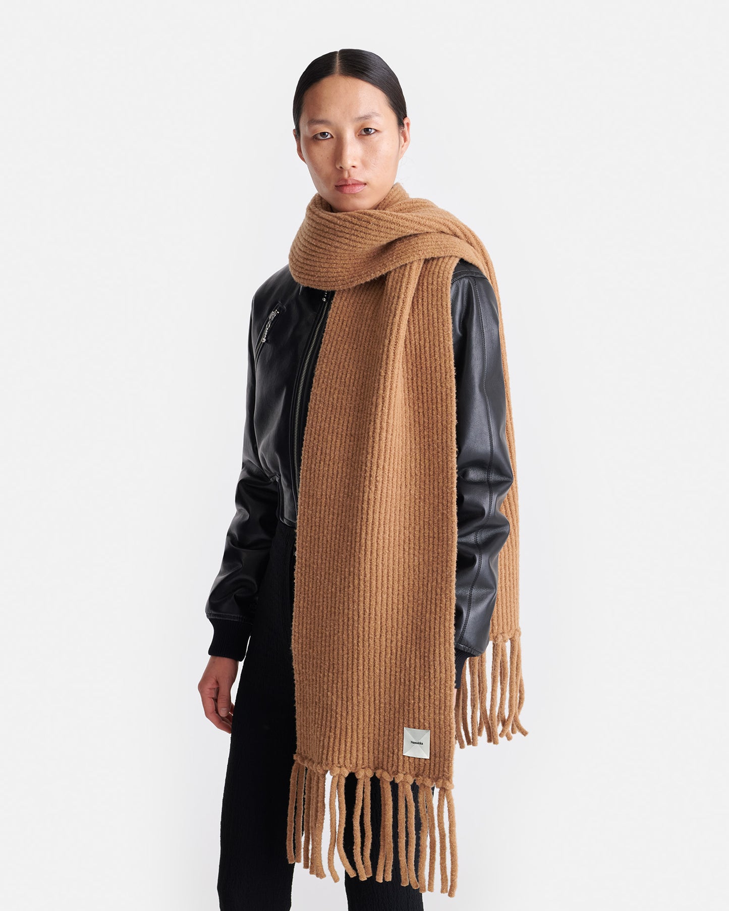 Ives - Compact Boucle Scarf - Camel