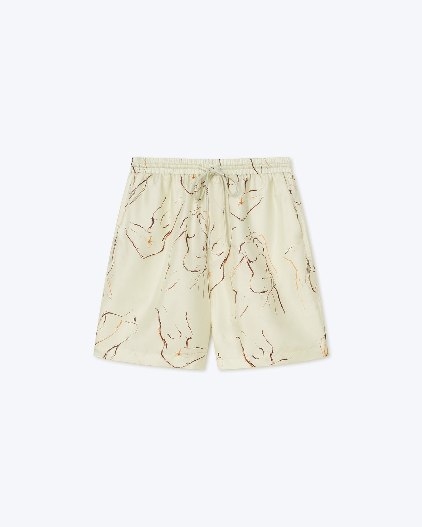 Doxxi - Twill Silk Shorts - Line Drawing Small Scale