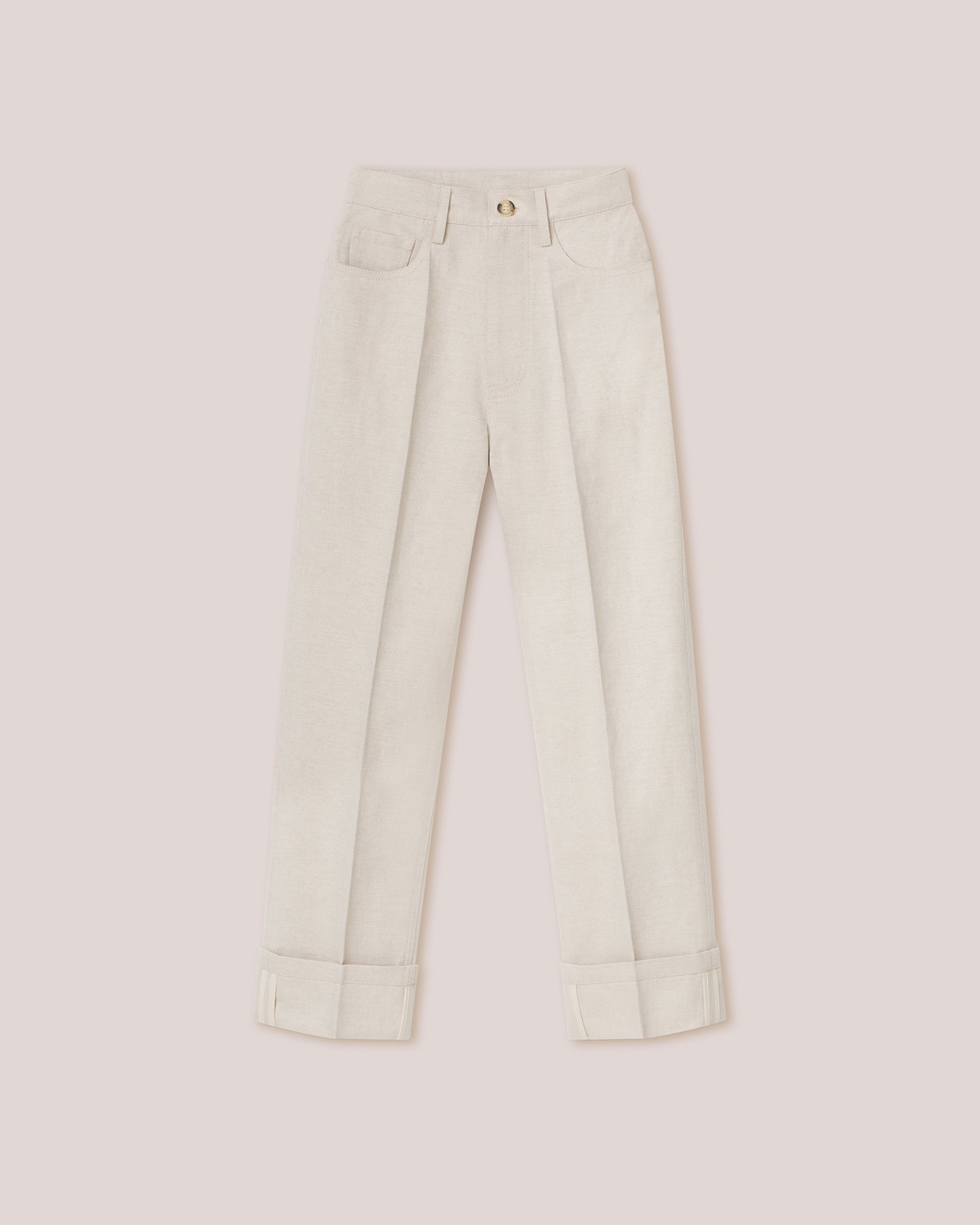 Loua - Cotton-Linen Twill Straight-Leg Pants - Natural
