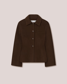 Magda - Fitted Tailored Blazer With Side Split - Soil