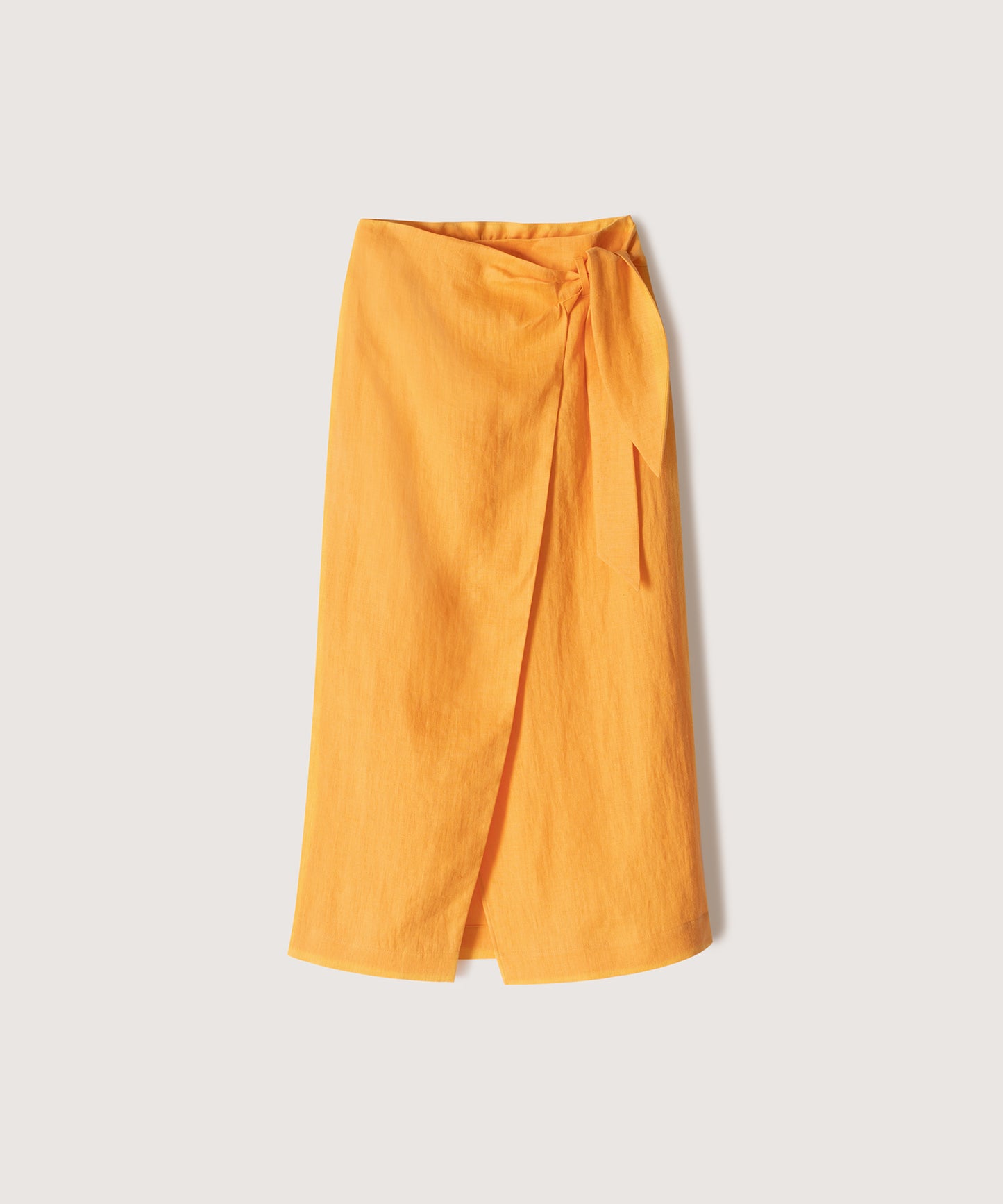 Randi - Linen Wrap Skirt - Orange