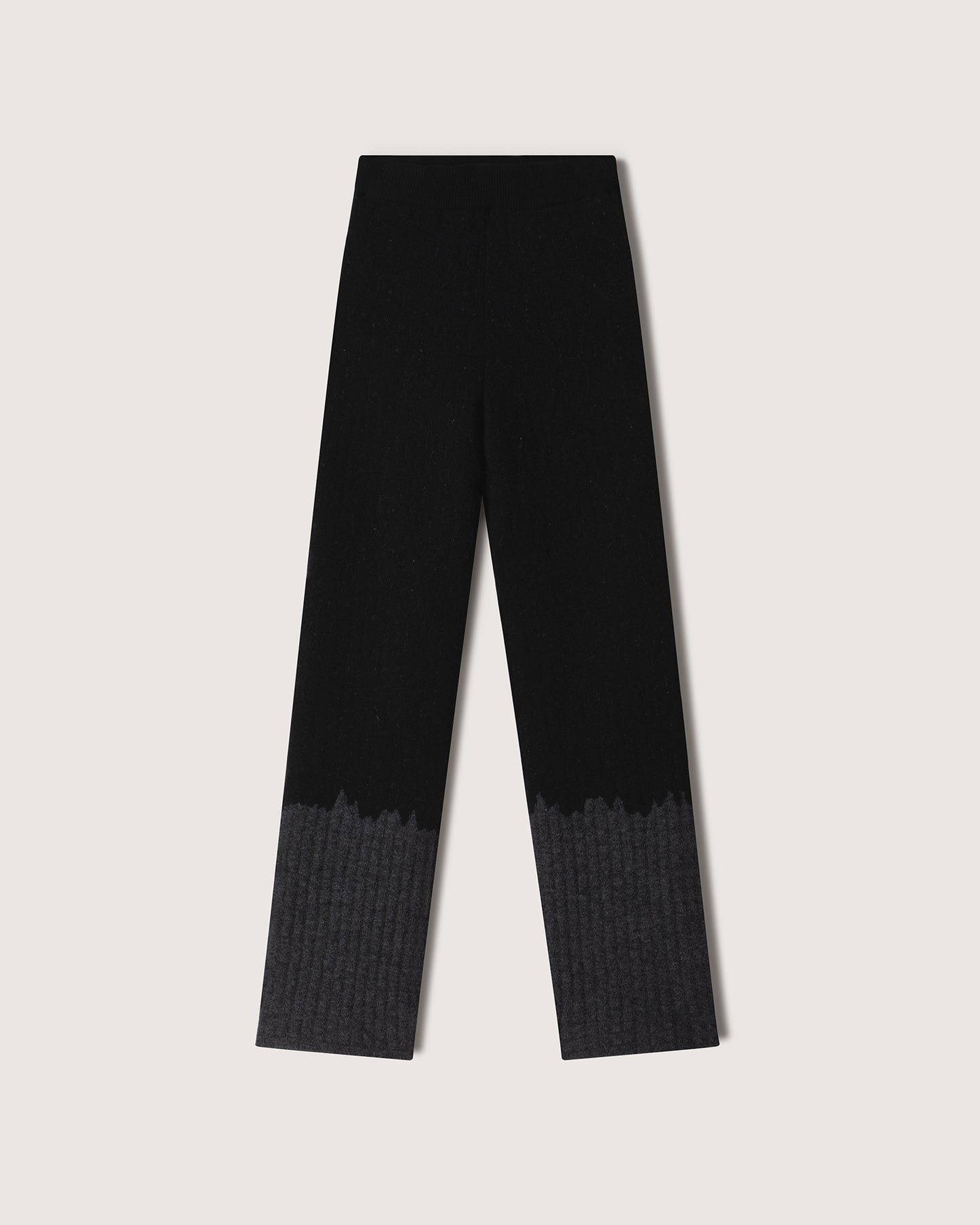 Shad - Dip Dye-Effect Knitted Straight-Leg Pants - Black And Charcoal