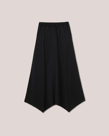 Finja - Archive Elasticated Waist Fluted Midi Skirt - Black