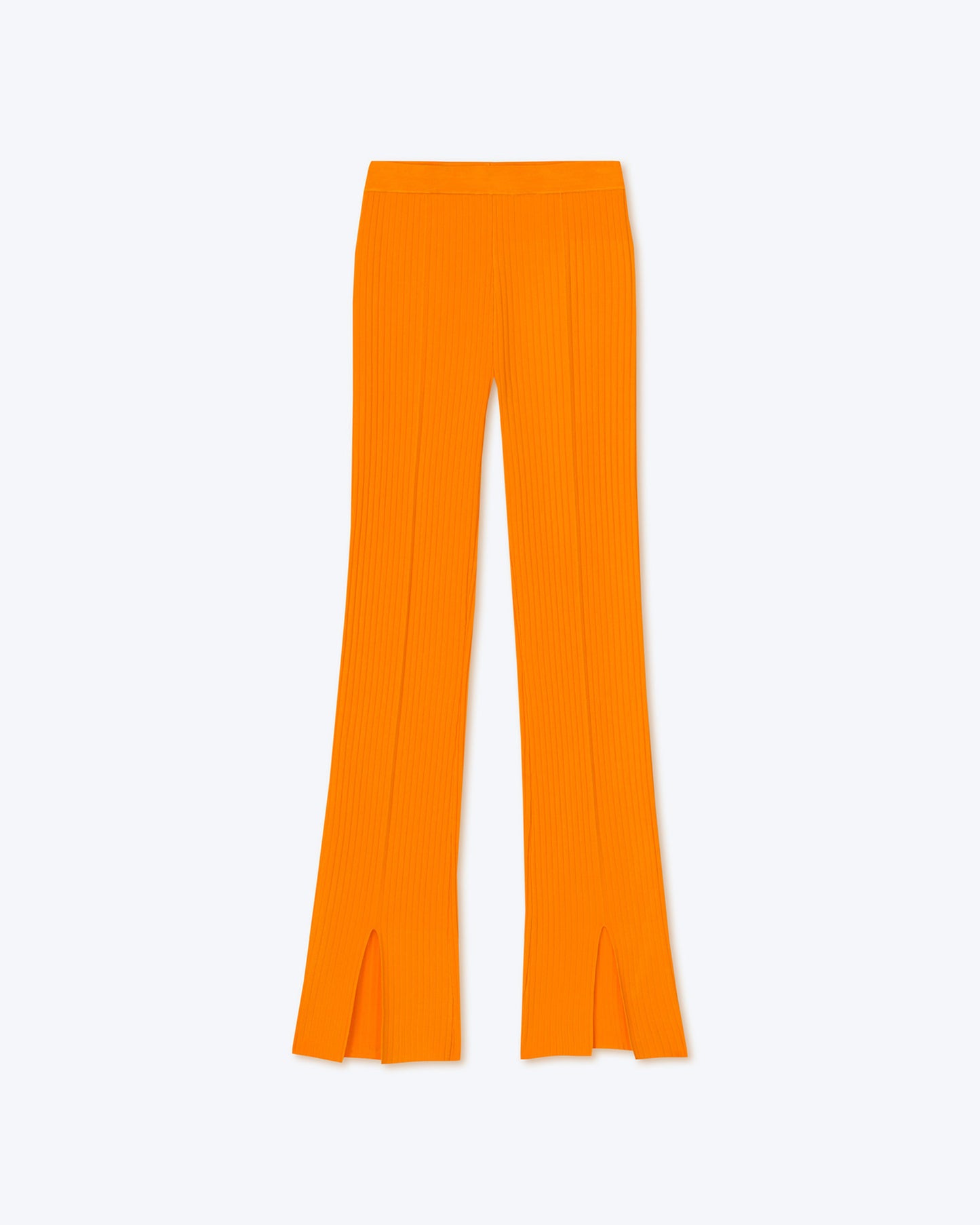 Lette - Viscose Rib Pants - Bright Orange