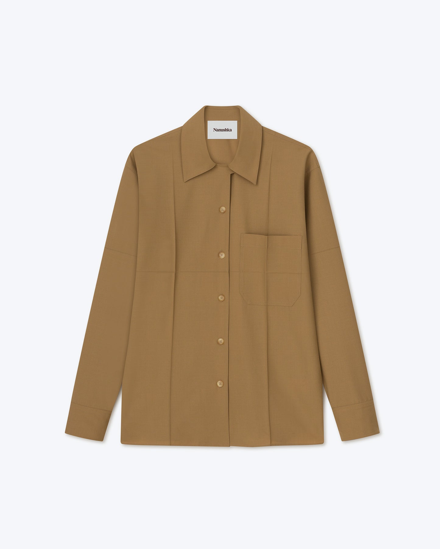 Aletha - Overshirt With Collar Detail - Camel