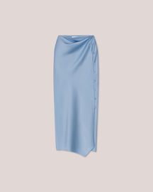 Serra - Buttoned Slip Skirt - Sky Blue