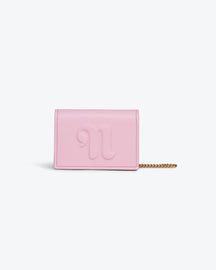 The Concertina Mini - Alt-Nappa Chain-Trimmed Cardholder - Pink