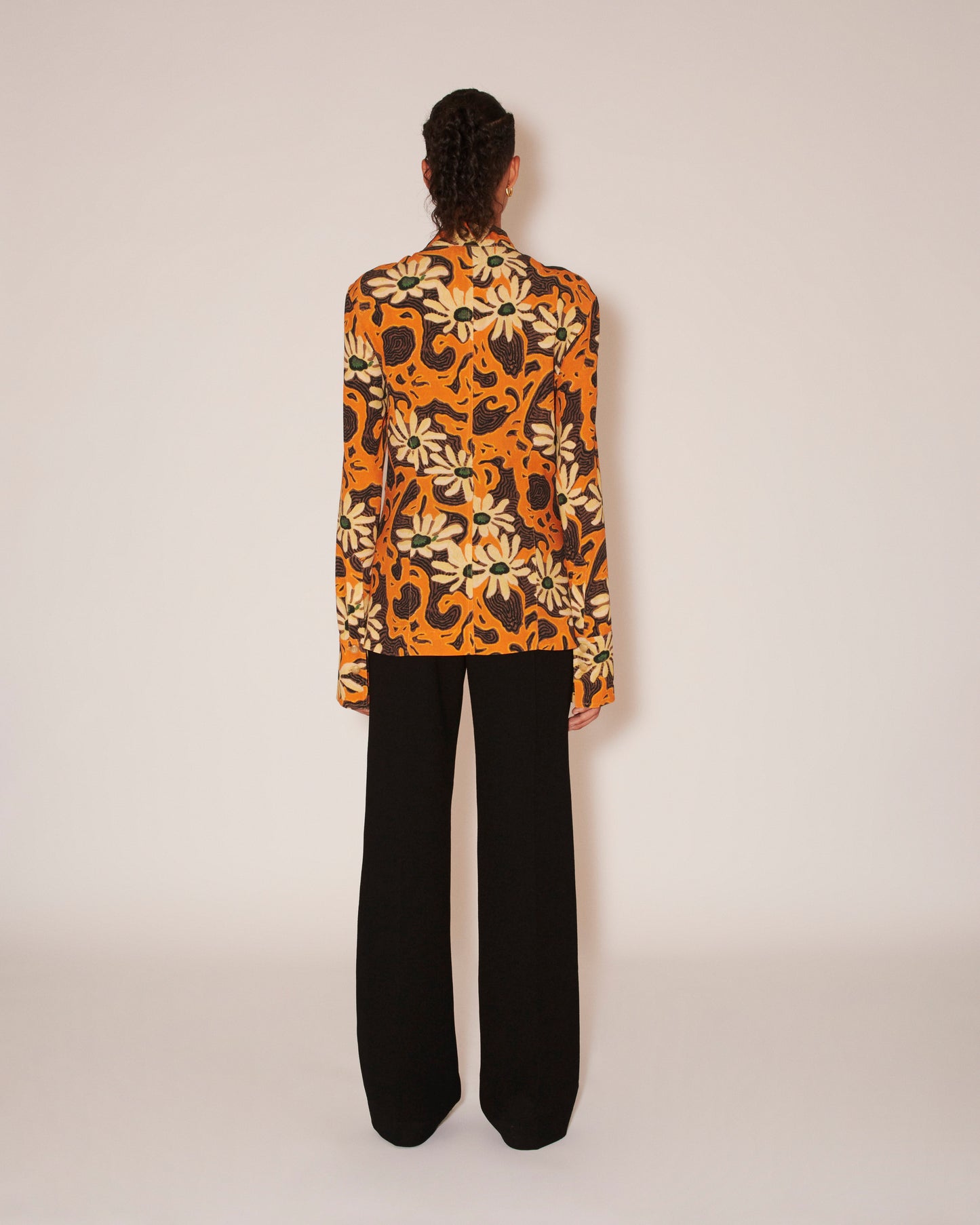 Huyen - Crepe-Viscose Floral Shirt - Arte Povera Floral Orange