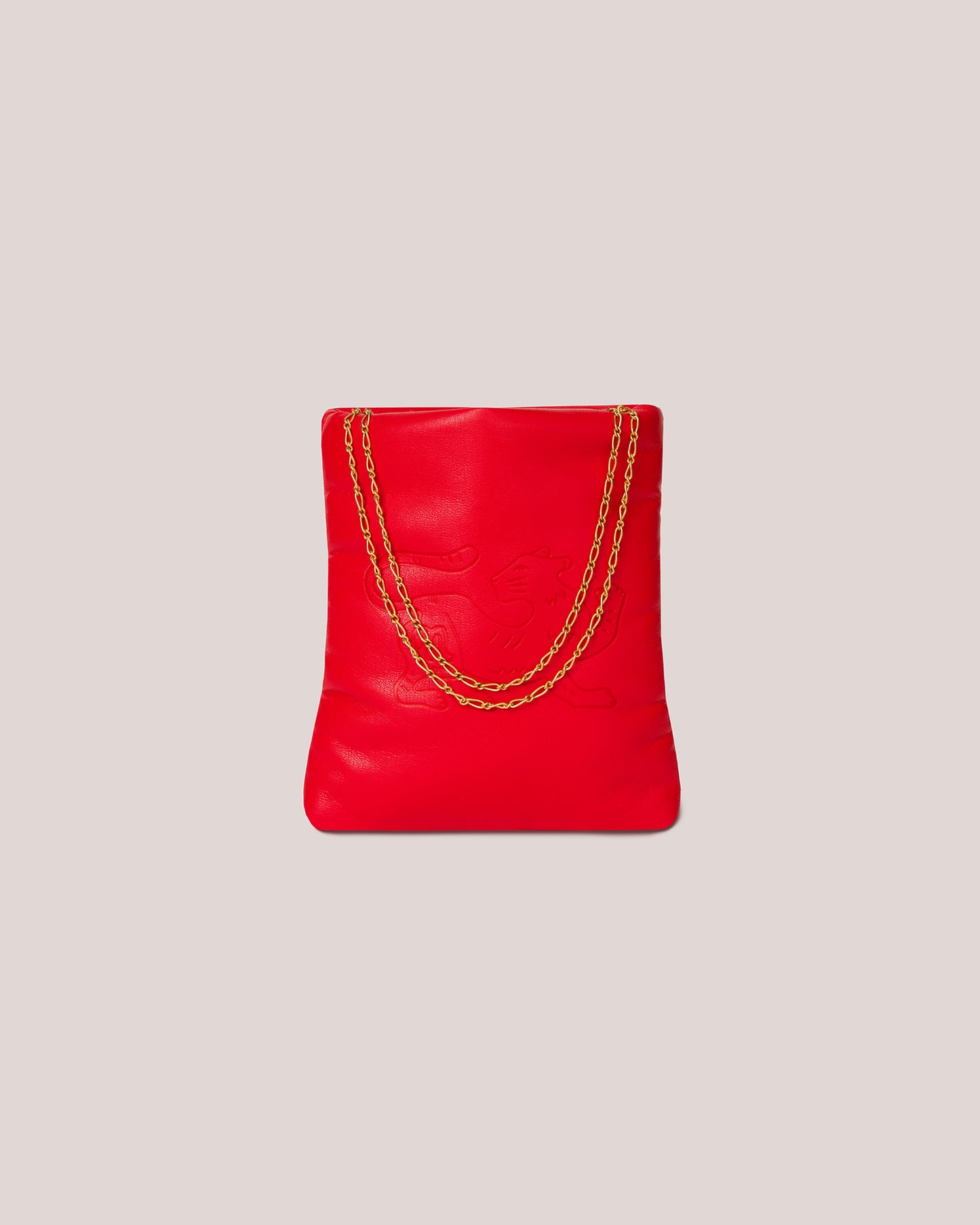 Noelani - Vegan Leather Chain Handle Bag - Red Cny 21
