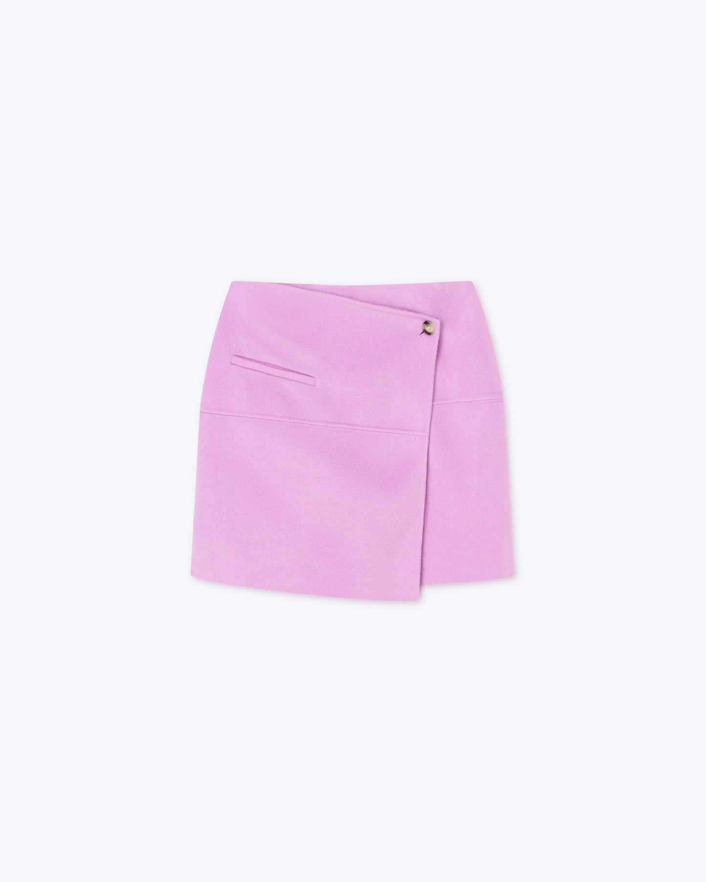 Kyla - Archive Double Wool Wrap Mini Skirt - Pink