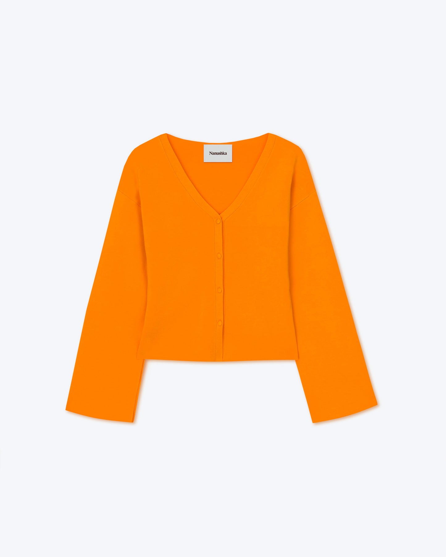 Mari - V-Neck Cardigan - Bright Orange