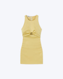 Elmi - Cut-Out Slip Satin Mini Dress - Yellow