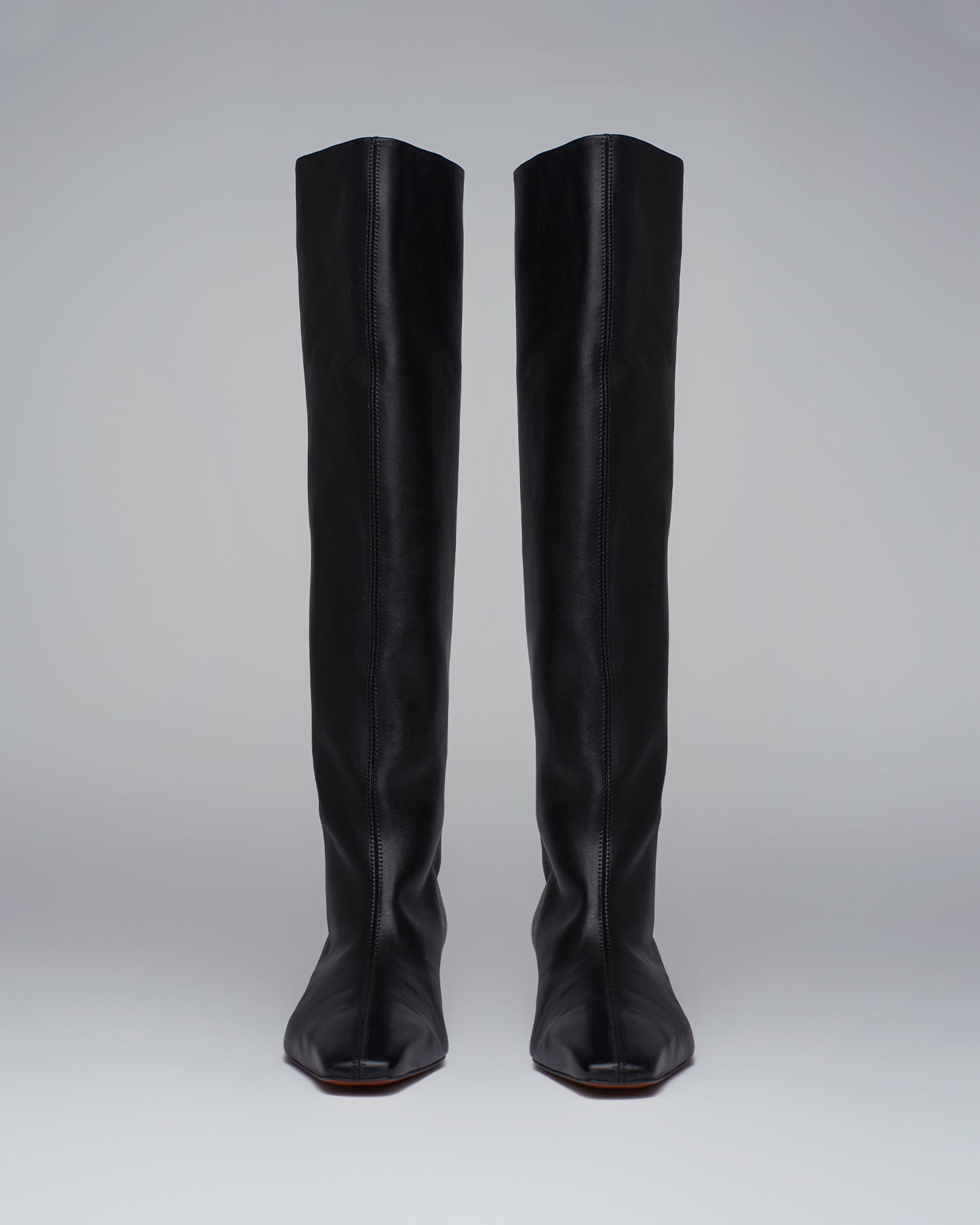 Pippa - Archive Leather Knee Boots - Black