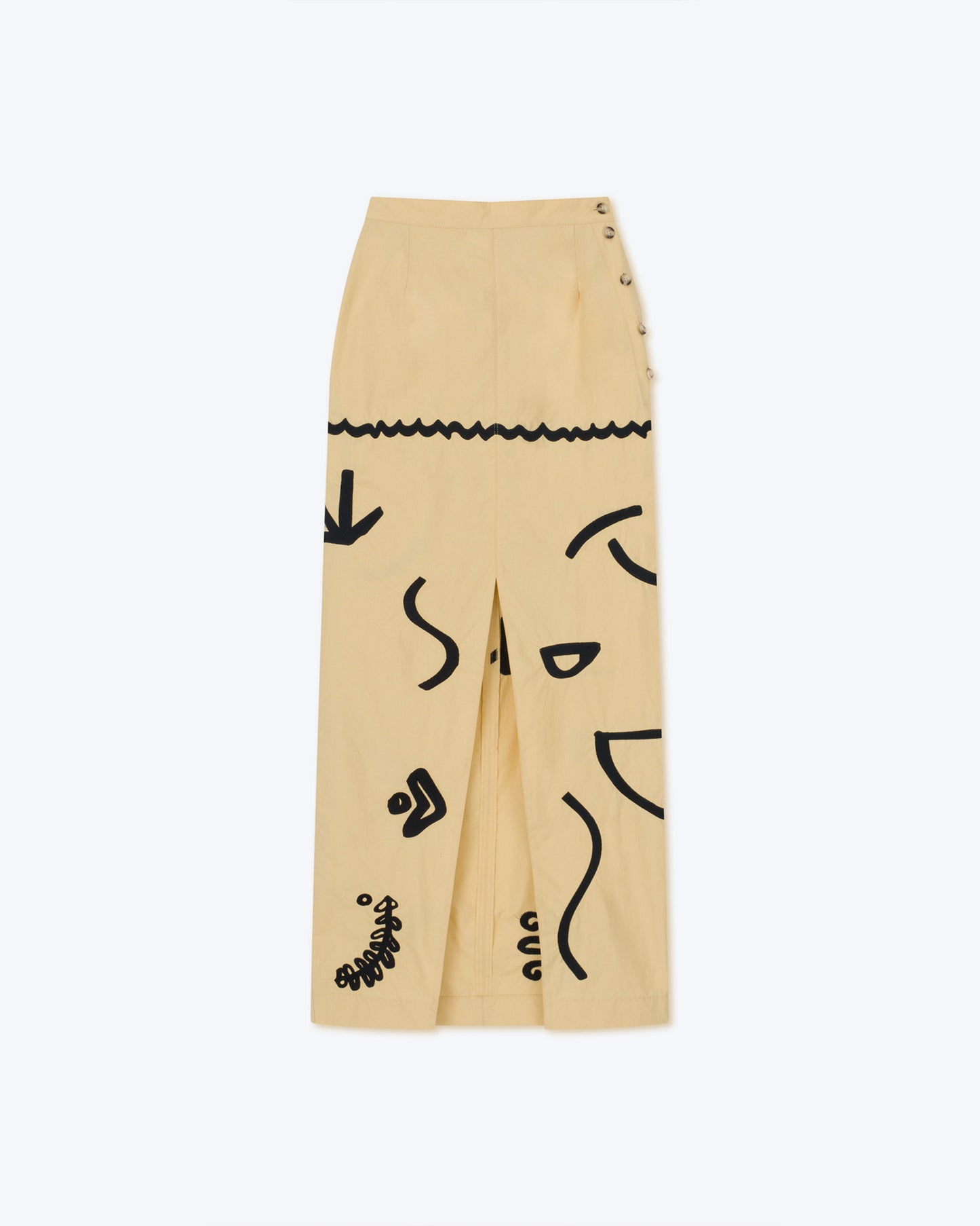 Marjo - Embroidered Poplin Skirt - Vintage Creme