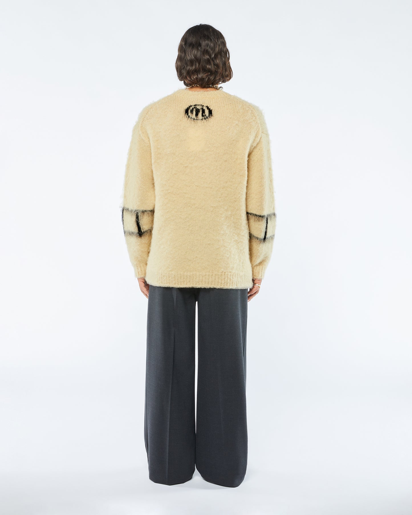Destin - Brushed Merino Wool Sweater - Vintage CremeBlack