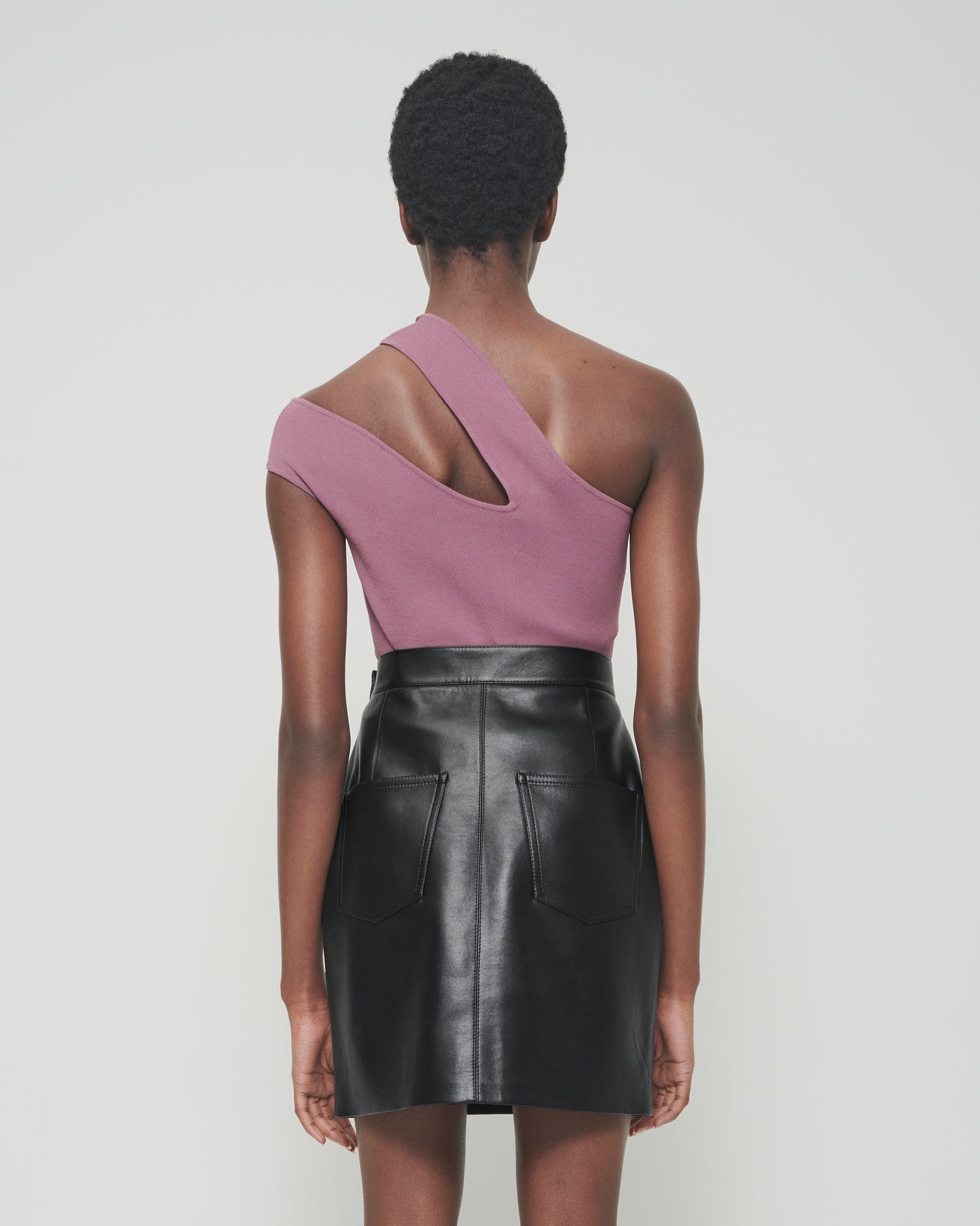 Gima - Sale Regenerated Leather Mini Skirt - Black