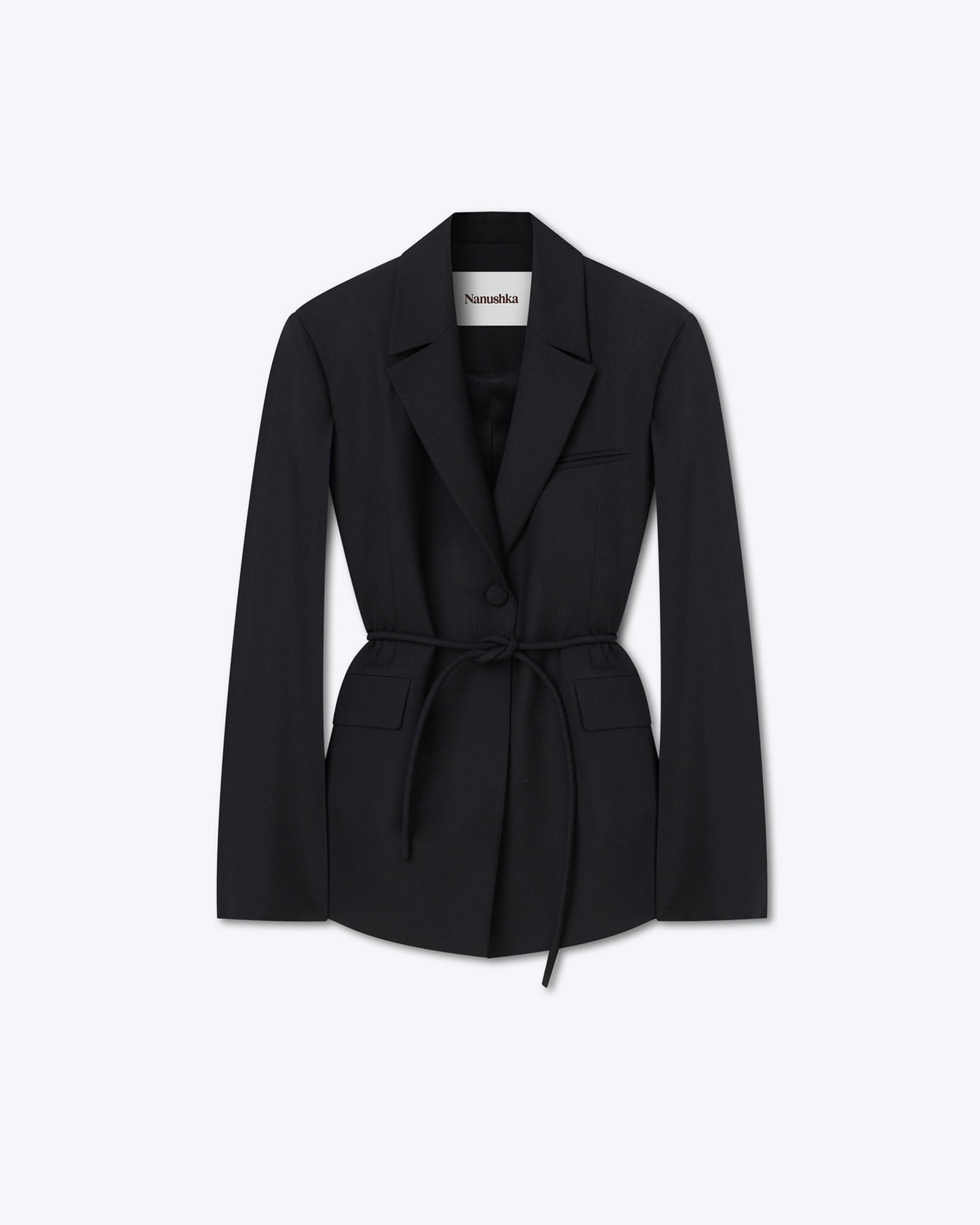 Mariko - Summer Suiting Tie-Waist Blazer - Black