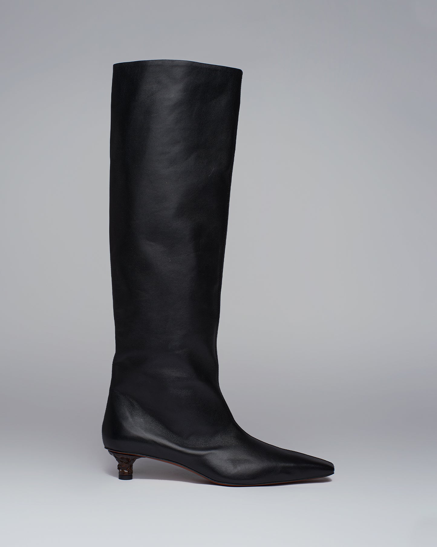 Pippa - Archive Leather Knee Boots - Black