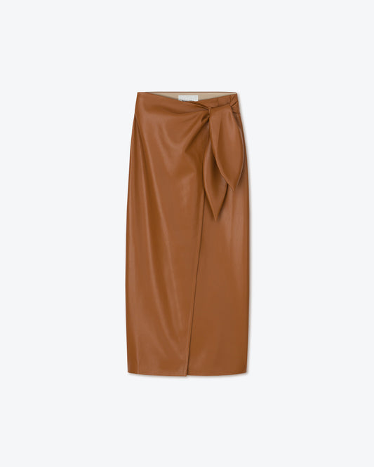 Amas - Sale Okobor™ Alt-Leather Sarong Skirt - Tobacco