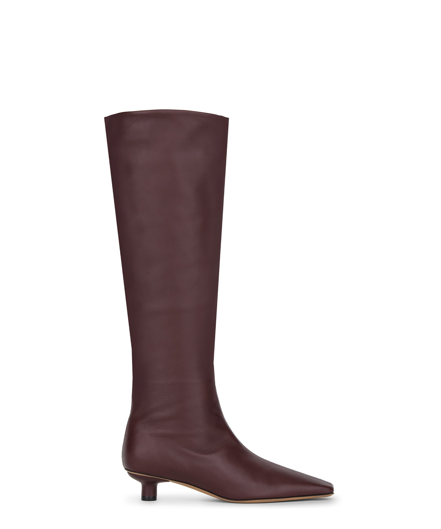 Pippa - Leather Knee Boots - Purple Brown