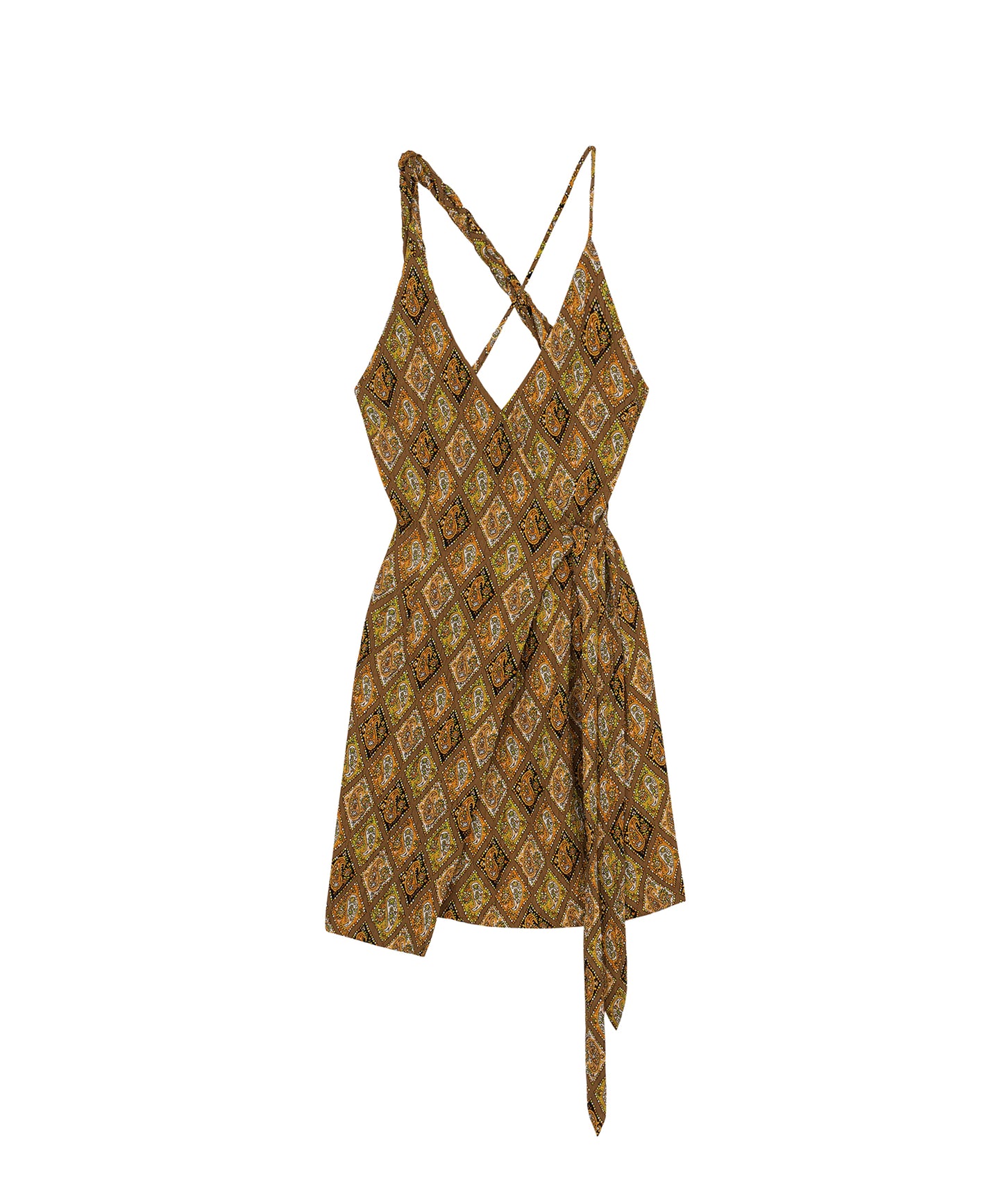 Deja - Asymmetric Wrap Dress - Paisley