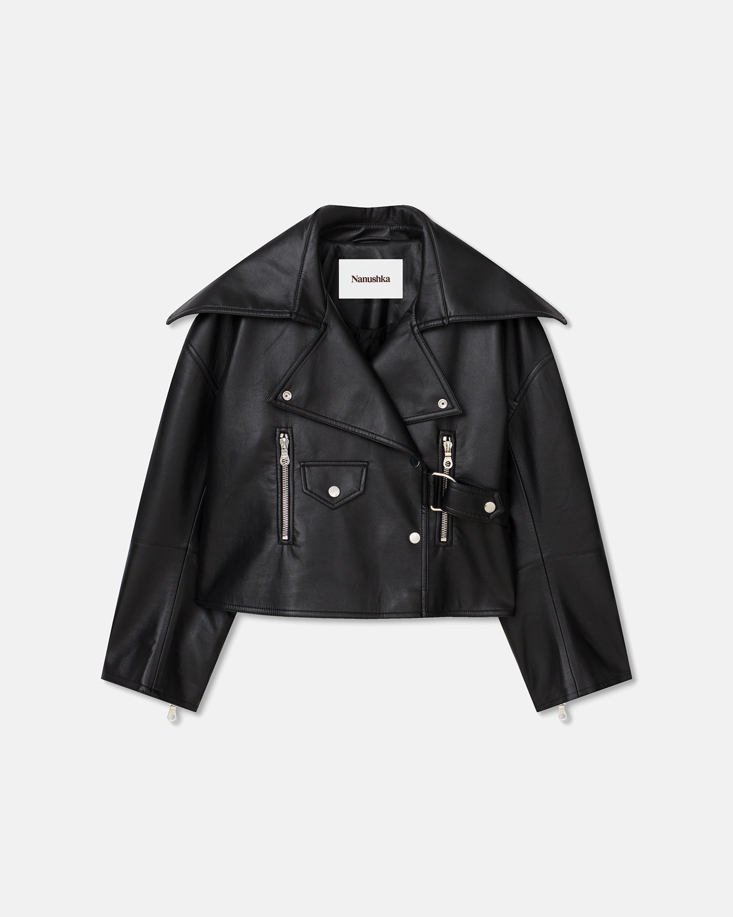 Ado - Regenerated Leather Jacket - Black – Nanushka