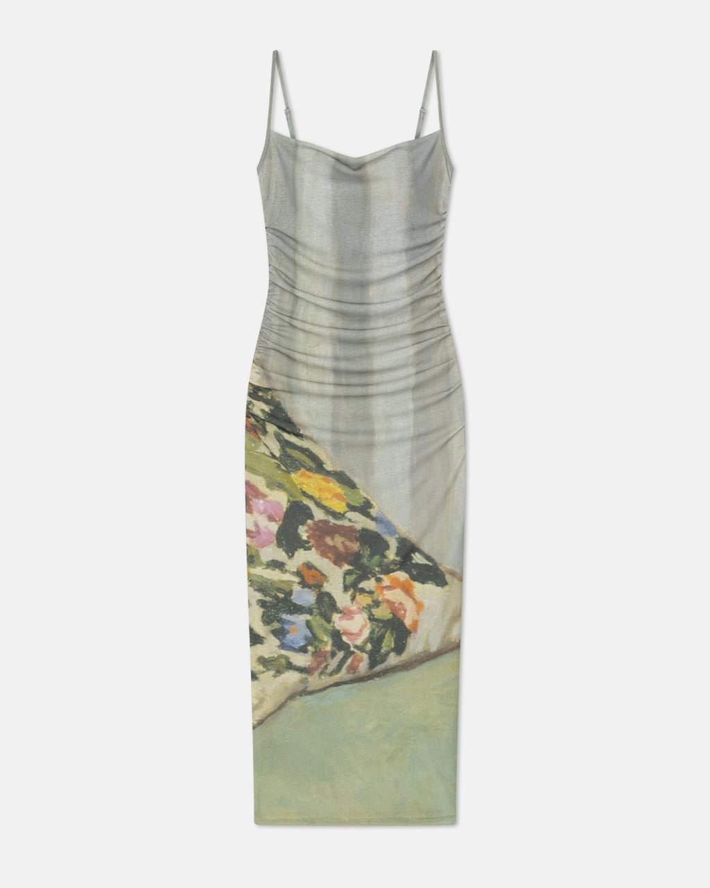 Alexa - Printed Mesh Jersey Midi Dress