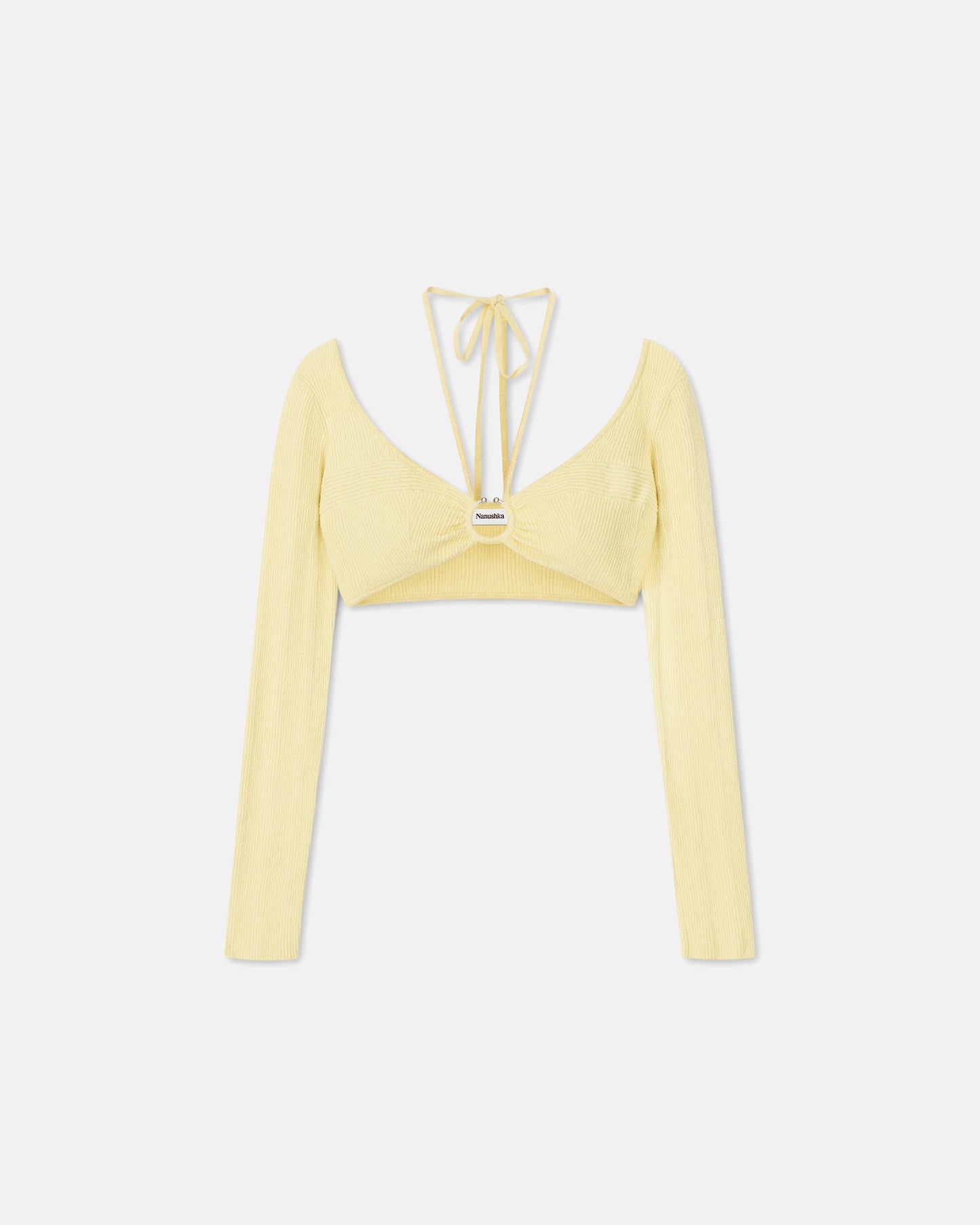 Amra - Terry-Knit Top - Pale Yellow Ss23