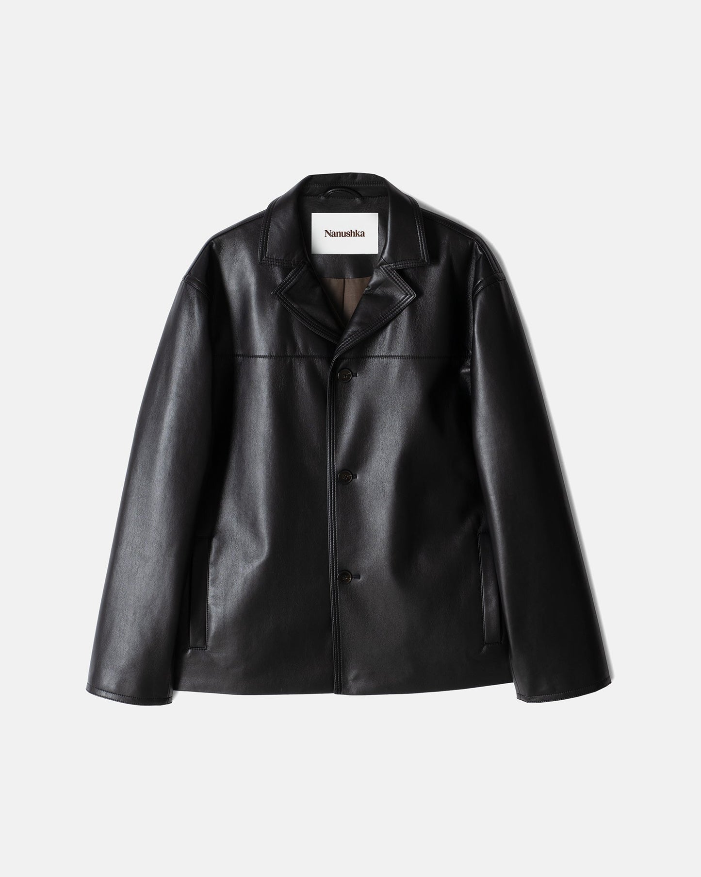 Arto - Regenerated Leather Jacket - Black