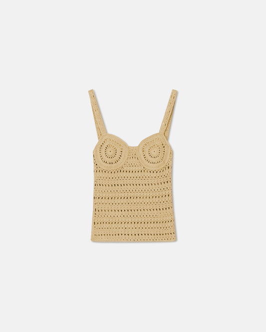 Bernou - Crochet-Knit Top - Beige Crochet