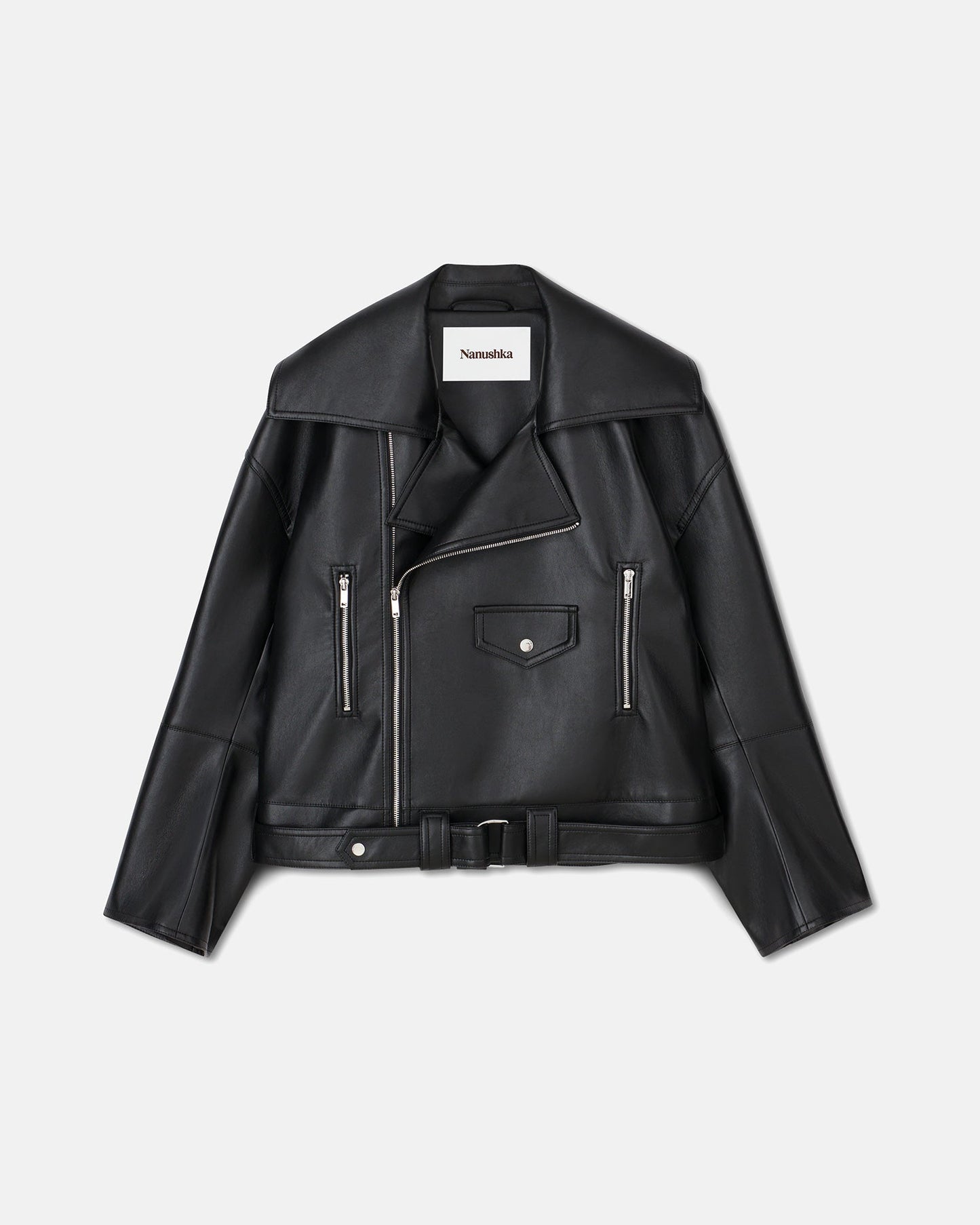 Berti - Regenerated Leather Jacket - Black