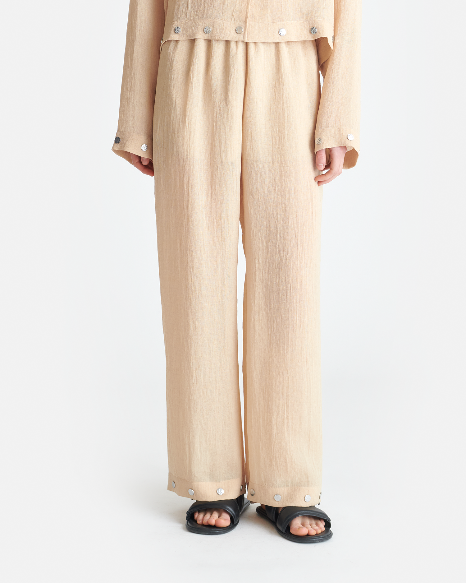 Brenda - Studded Gauze Pants - Wax