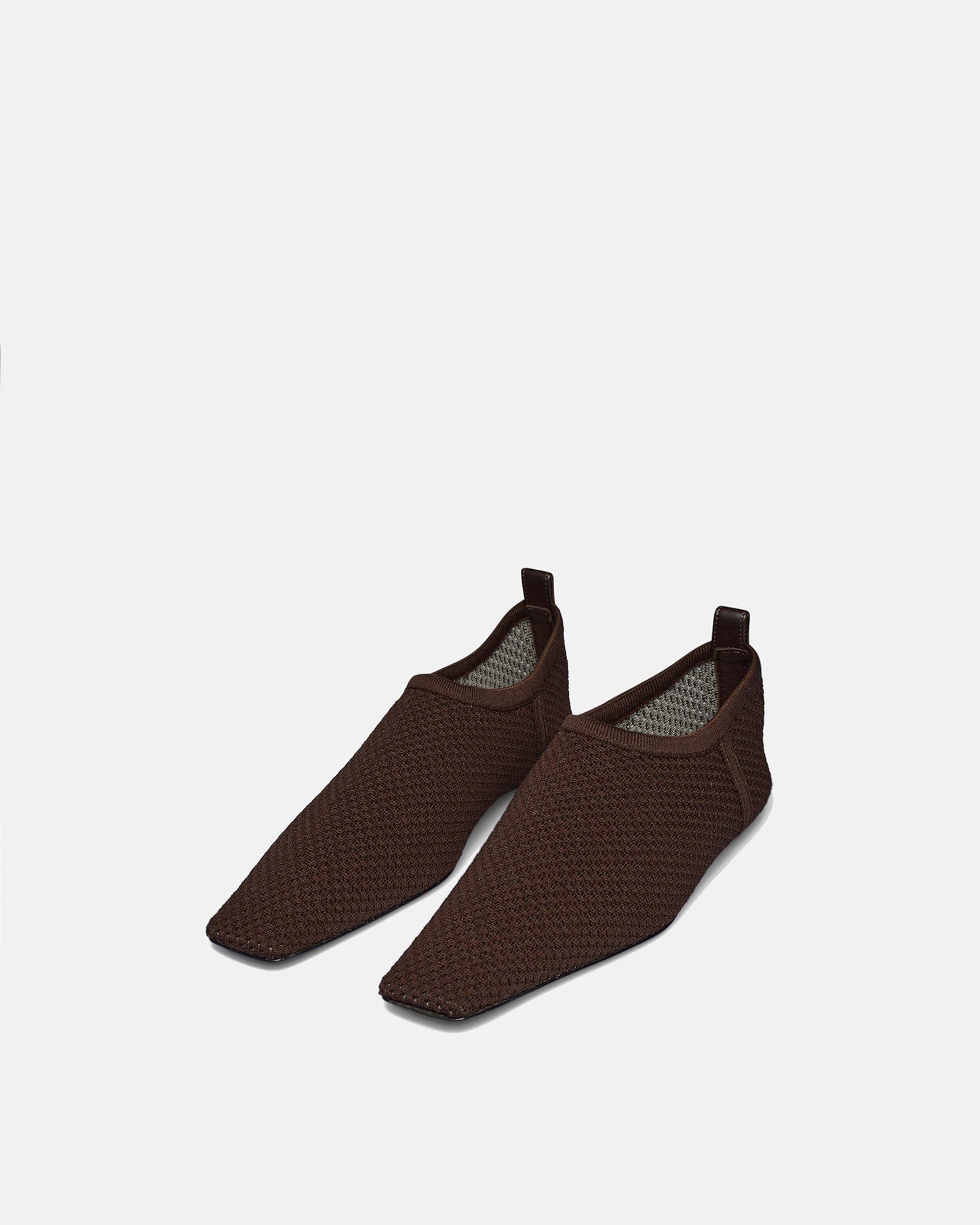 Buju - Mesh-Knit Square-Toe Slip-On Shoes - Java