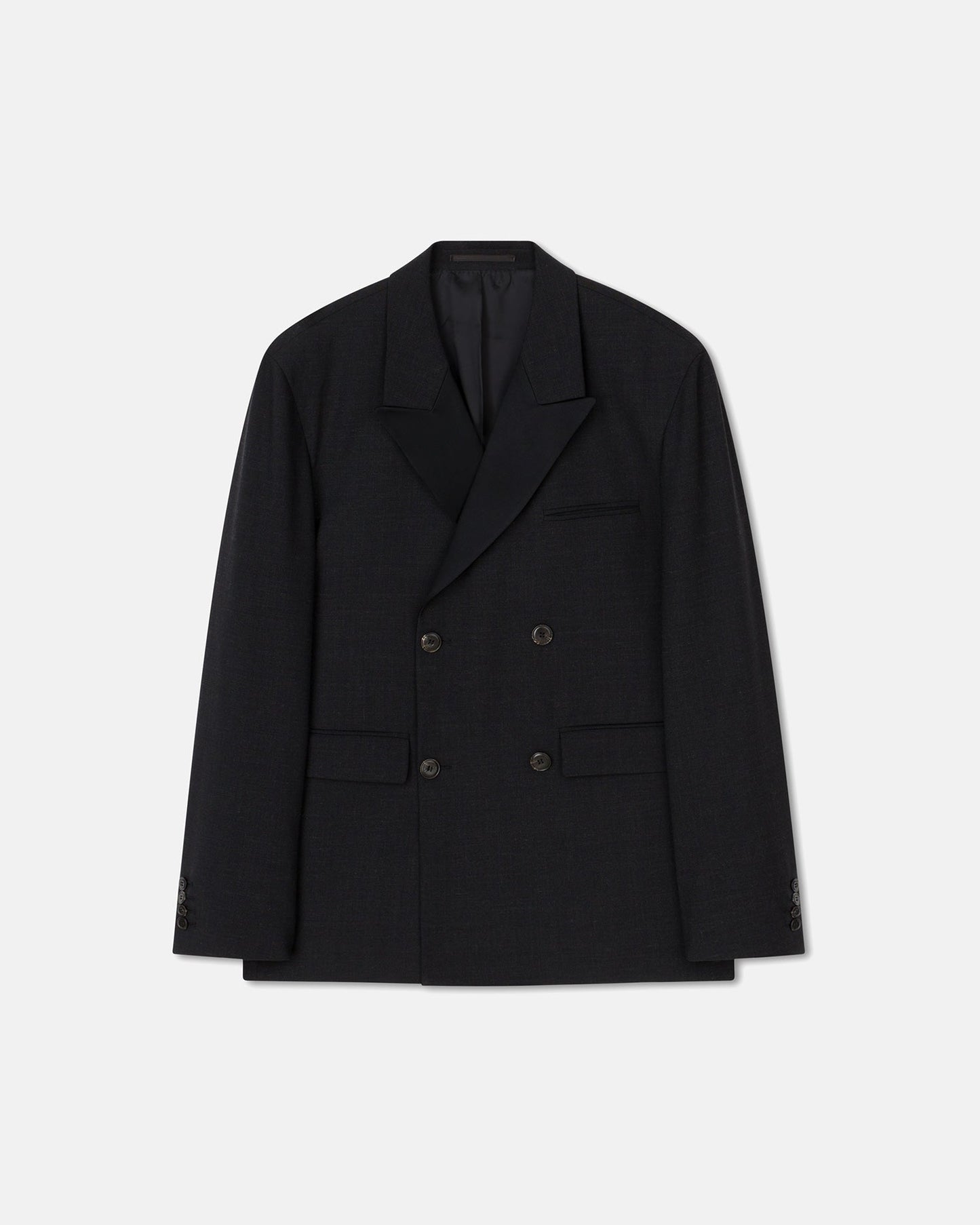 Collas - Satin-Trimmed Suit Jacket - Off Black