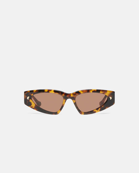 Crista - Bio-Plastic D-Frame Sunglasses - Dark Amber