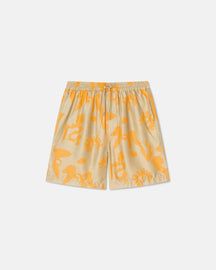 Doxxi - Printed Silk-Twill Shorts - Ibiza Orange