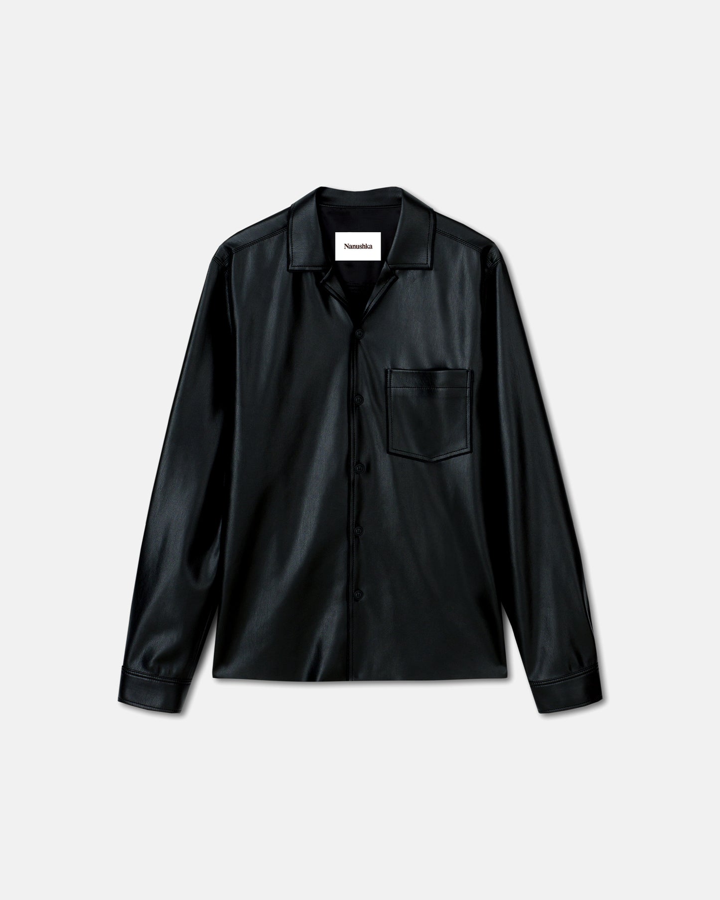 Duco - Okobor™ Alt-Leather Long Sleeve Shirt - Black