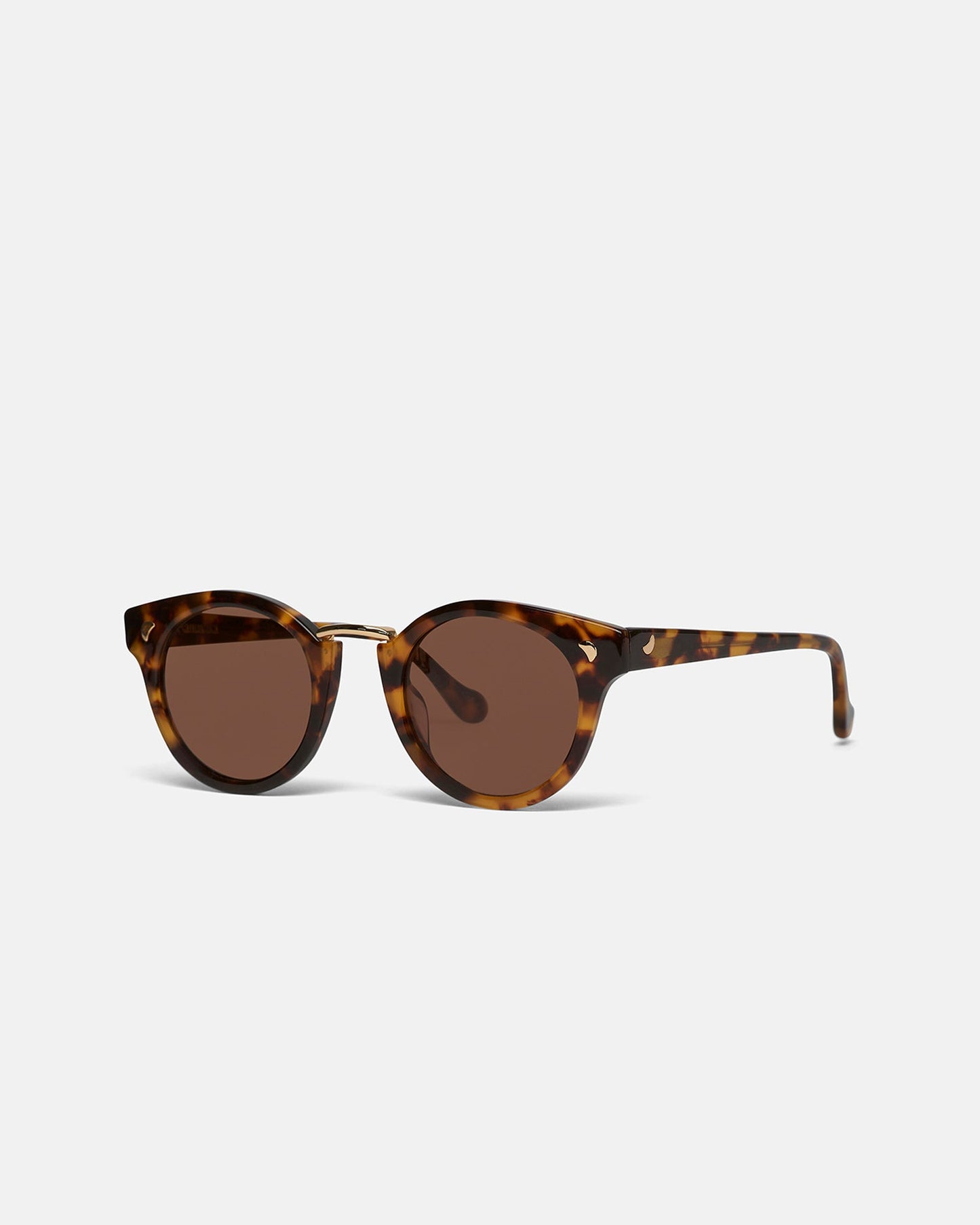 Duy - Bio-Plastic Round-Frame Sunglasses - Dark Amber