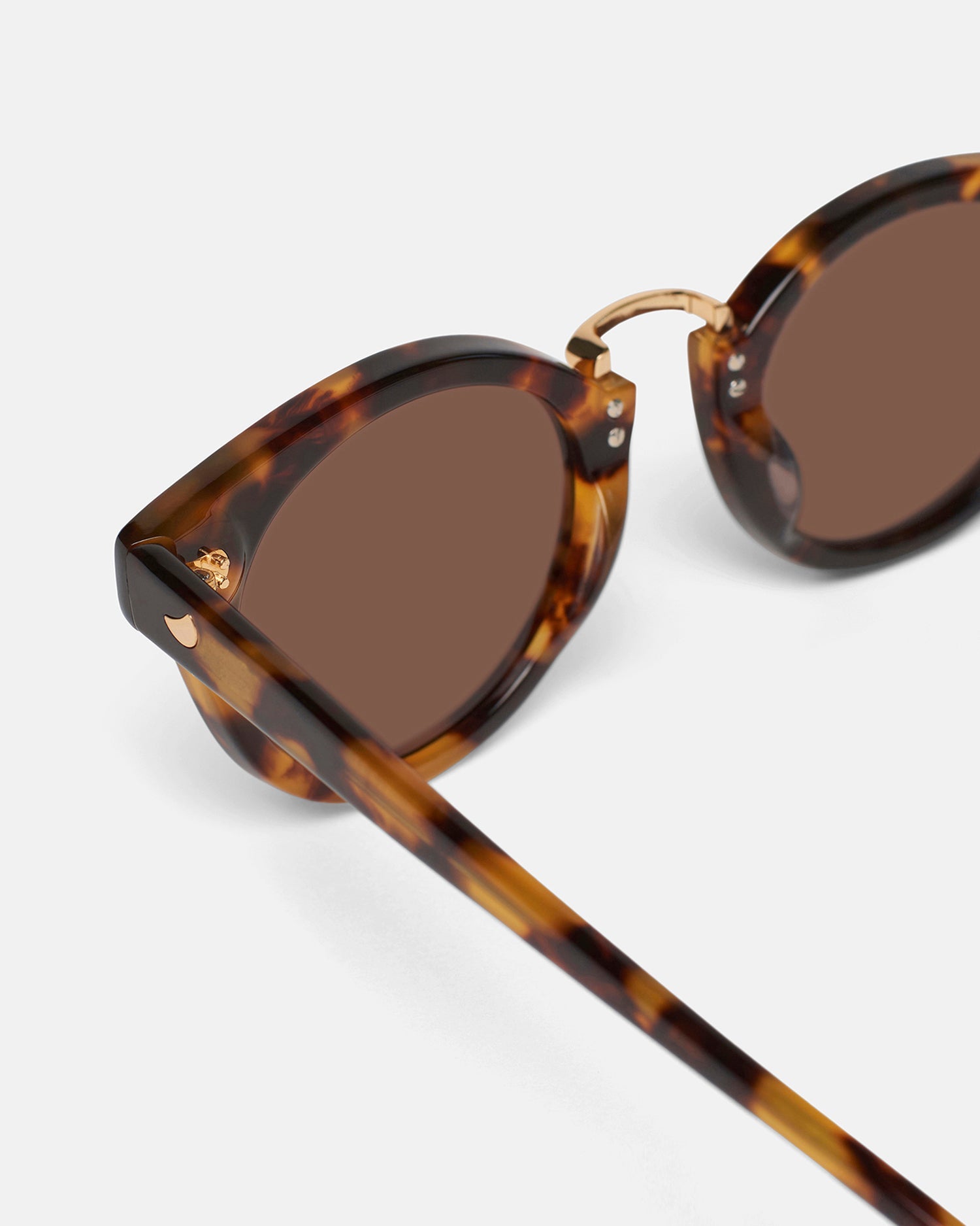 Duy - Bio-Plastic Round-Frame Sunglasses - Dark Amber