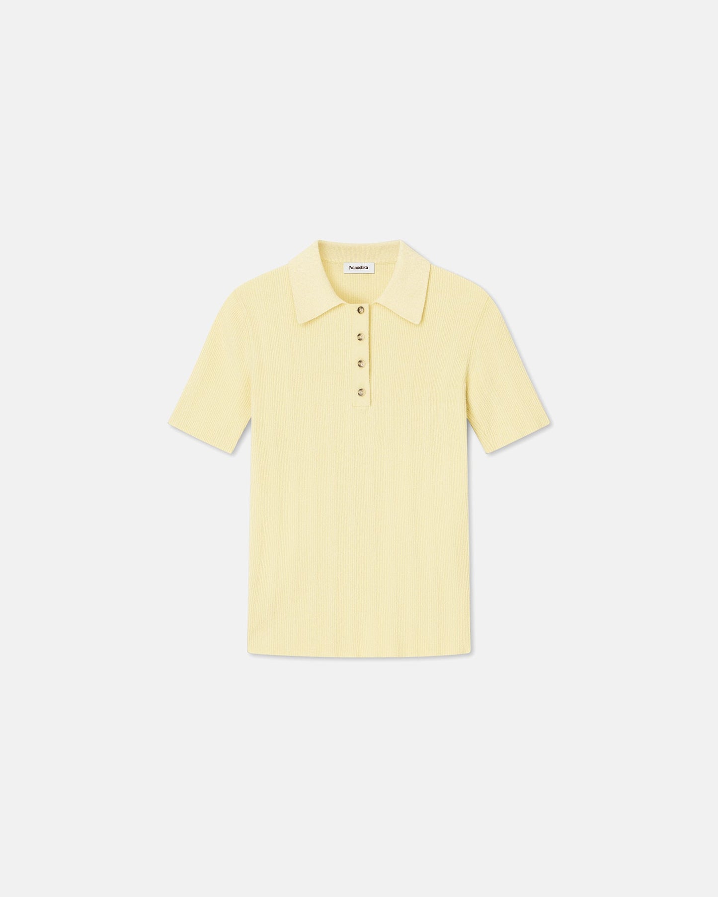 Elani - Terry-Knit Polo - Pale Yellow