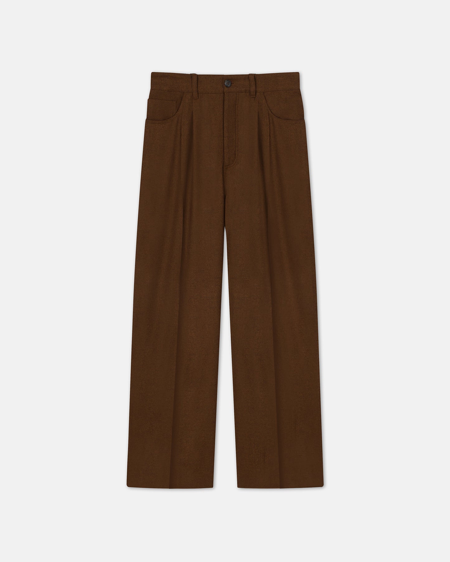 Elston - Barrel-Leg Wool Pants - Umber