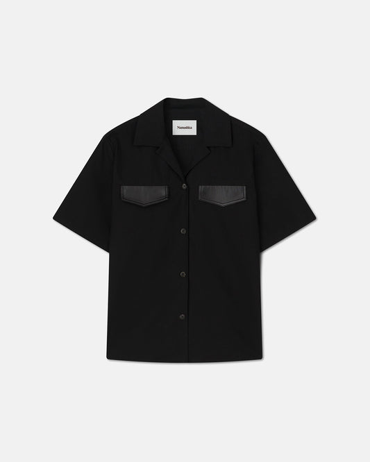 Emina - Short-Sleeve Shirt - Off Black