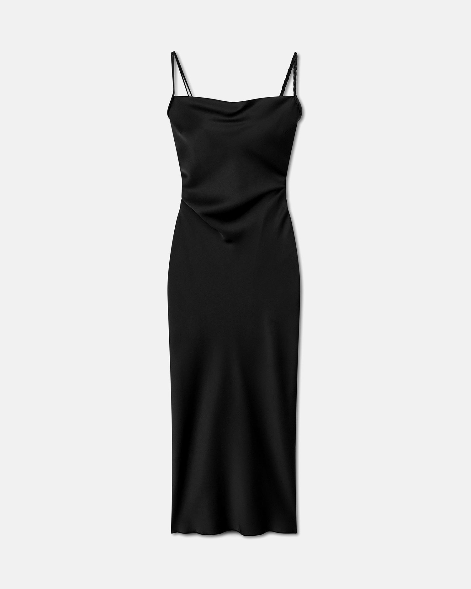 Fiore - Slip-Satin Dress - Black – Nanushka