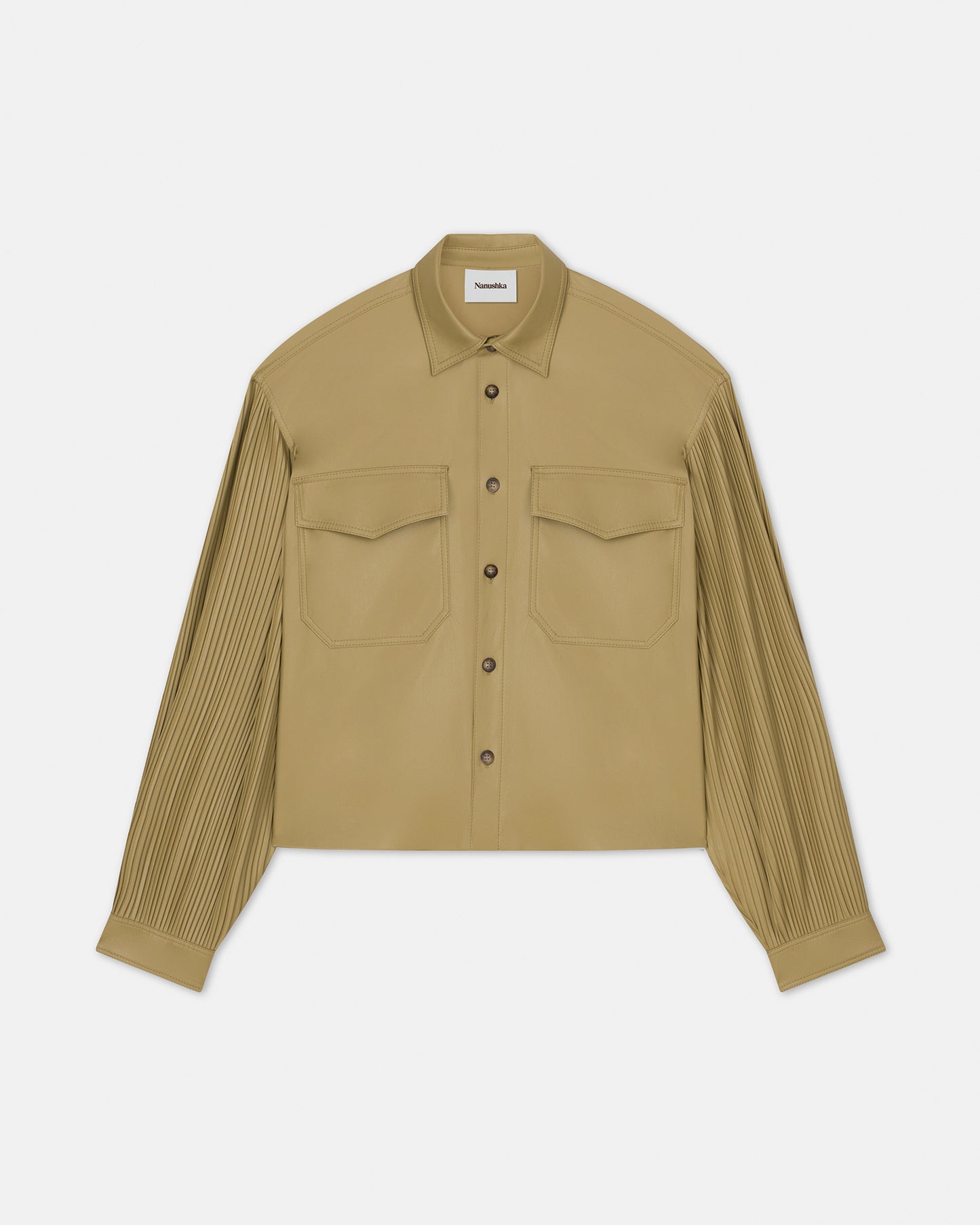 Gavyn - Okobor™ Alt-Leather Shirt - Light Khaki