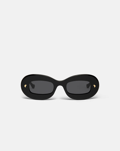 Gimma - Oval-Frame Sunglasses - GreyBlack