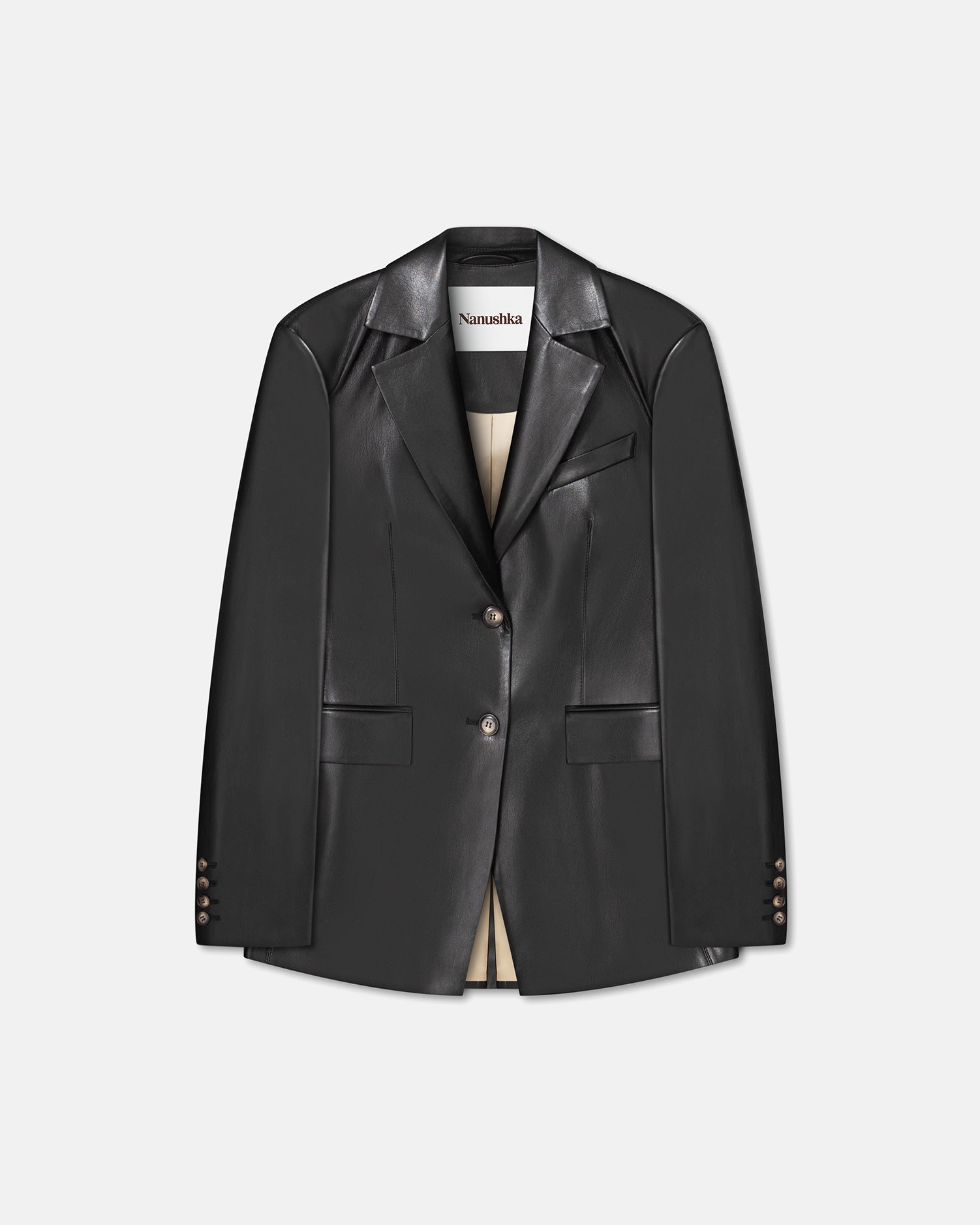 Hathi - Okobor™ Alt-Leather Blazer - Black – Nanushka