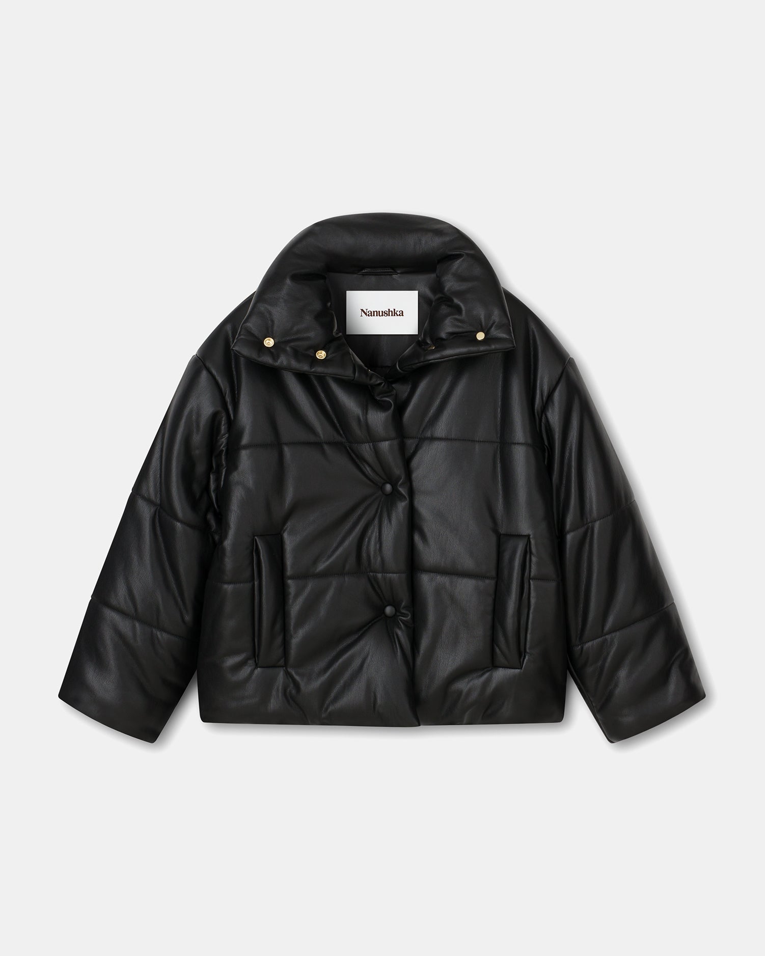 Hide - Okobor™ Alt-Leather Puffer Jacket - Black – Nanushka